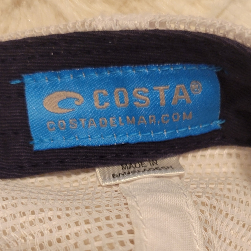 Costa Mud Splattered Blue and White Mesh Hat - Picture 2 of 9